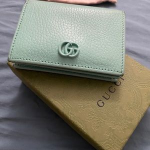GG Marmont card case wallet- mint green